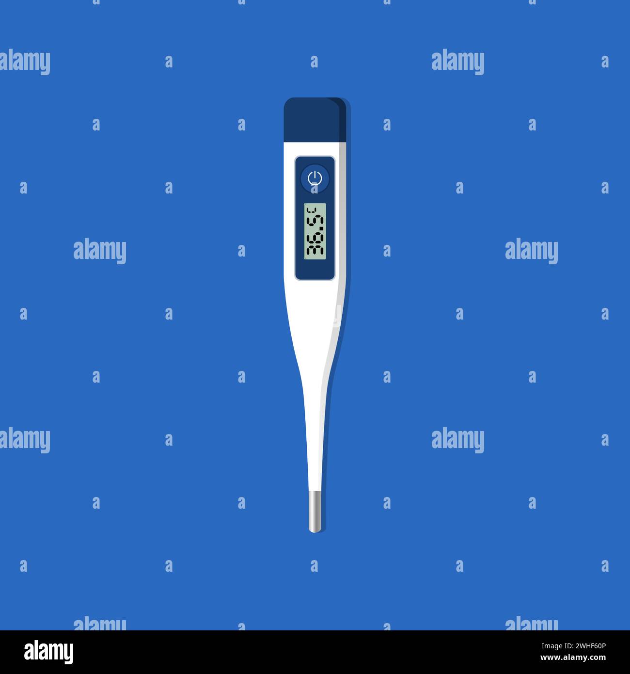 Medical measuring device icon, digital thermometer flat vector Stock Vector