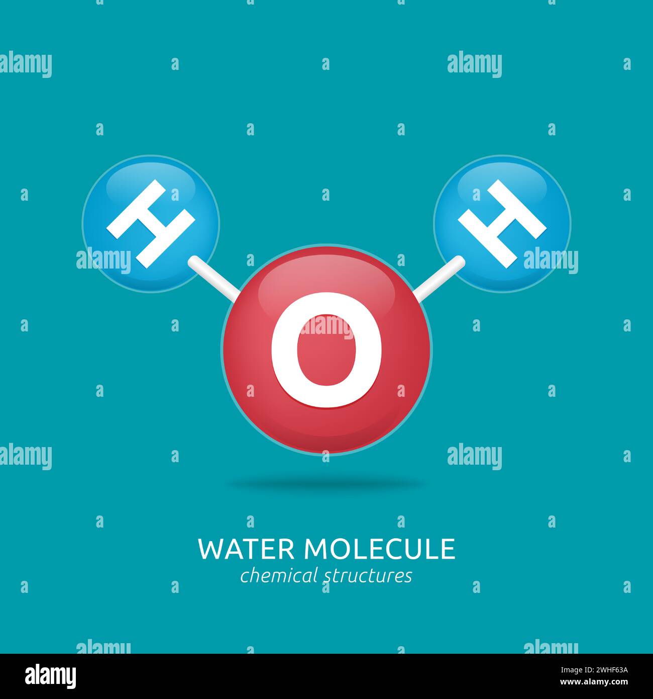 water compound symbol, chemical structures vector illustration Stock Vector