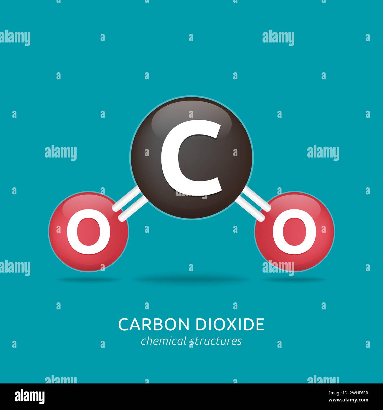 Carbon dioxide formula, chemical structures vector illustration Stock ...