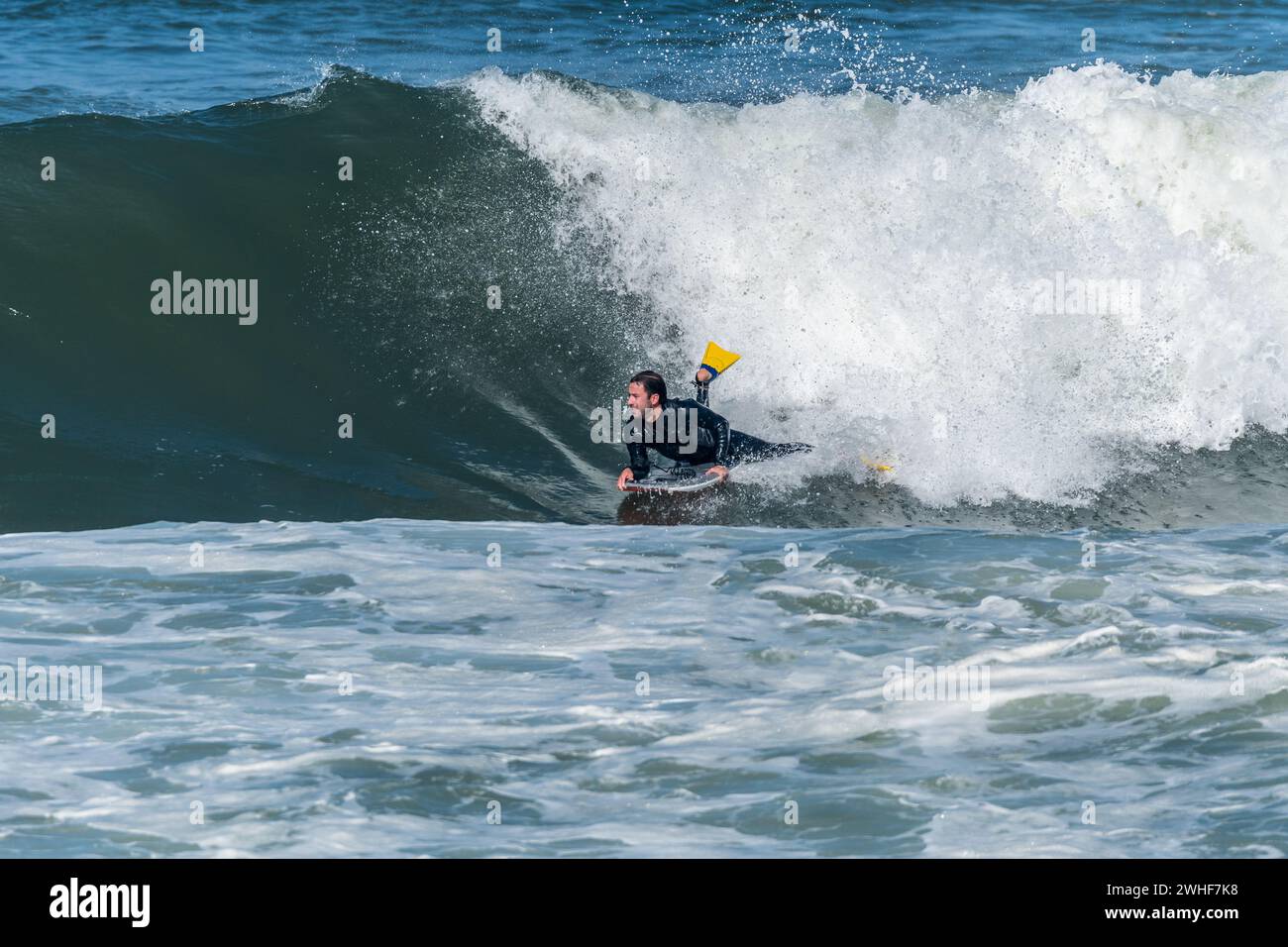 Bodyboarder in action Stock Photo - Alamy