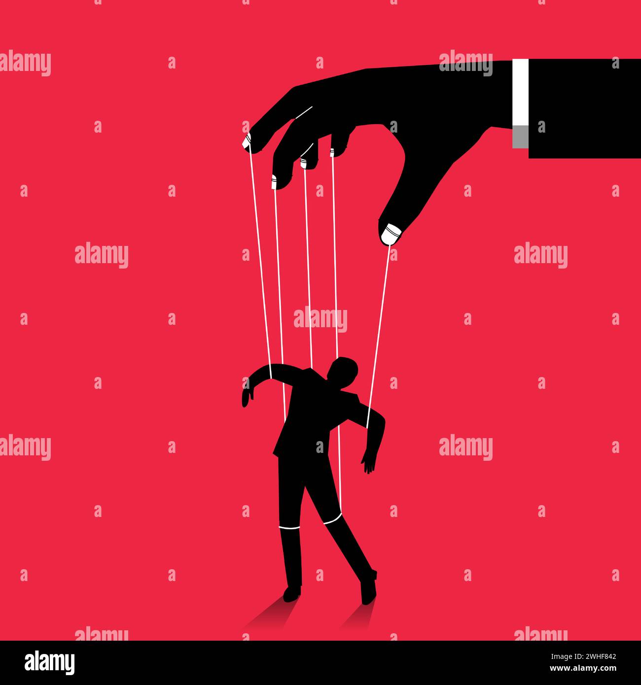 Dictator control or manipulator concept, boss puppet abuse