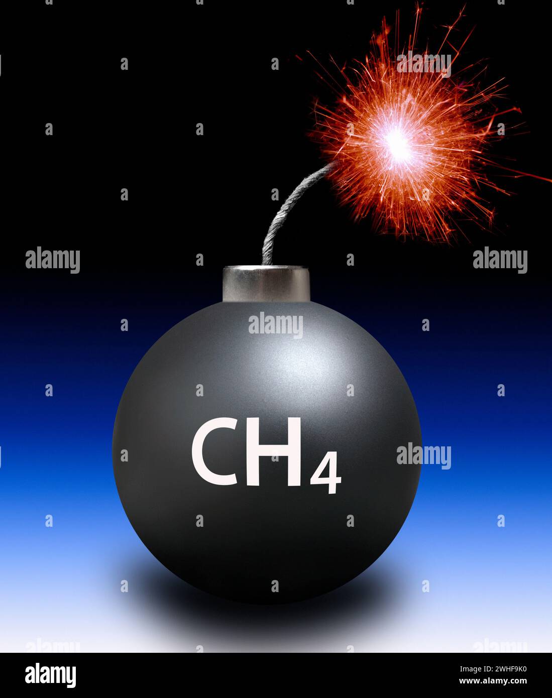 Methane bomb, conceptual illustration Stock Photo