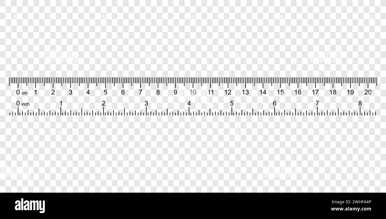 ruler with numbers for measuring length Stock Vector