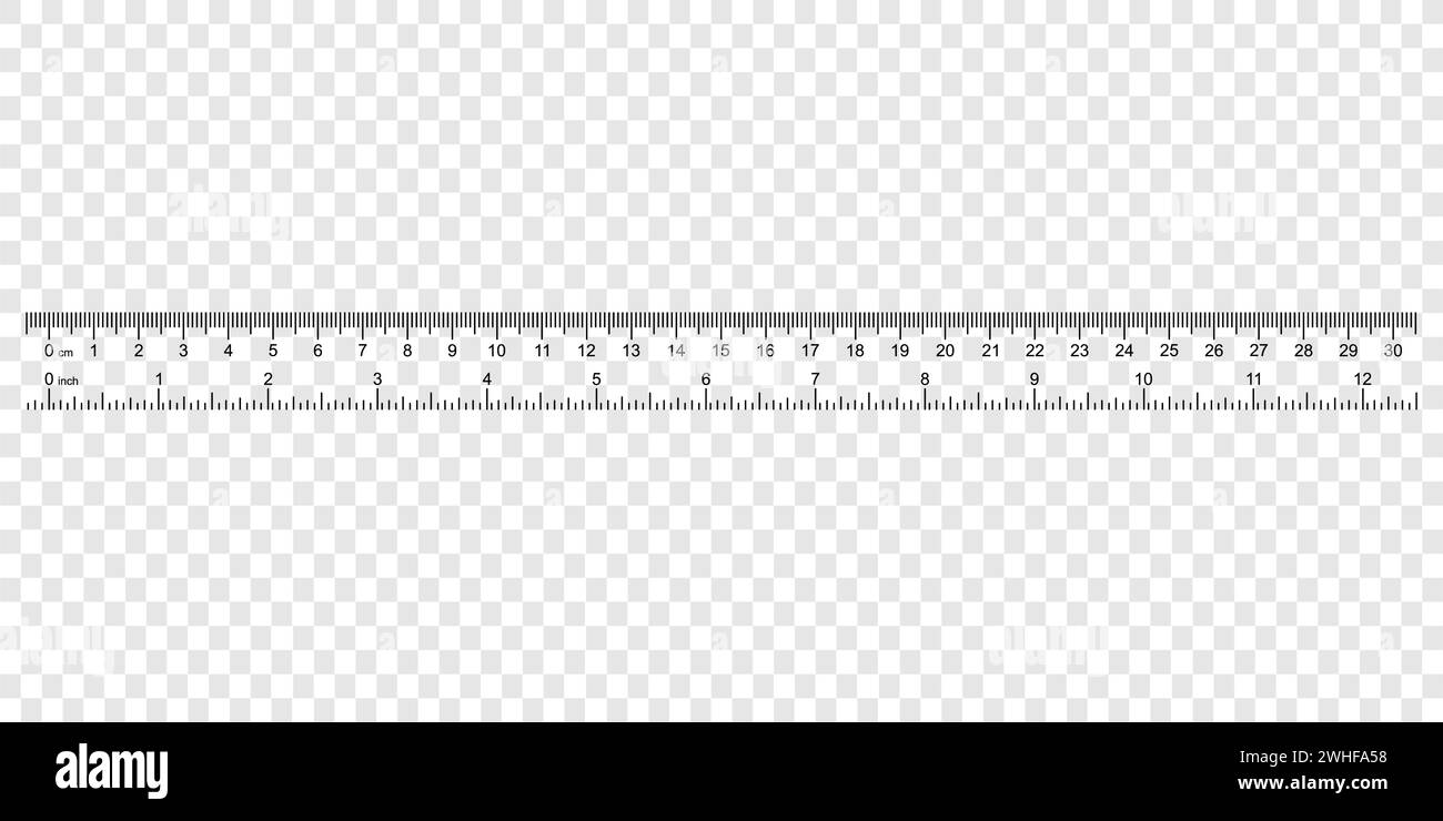 ruler with numbers for measuring length Stock Vector