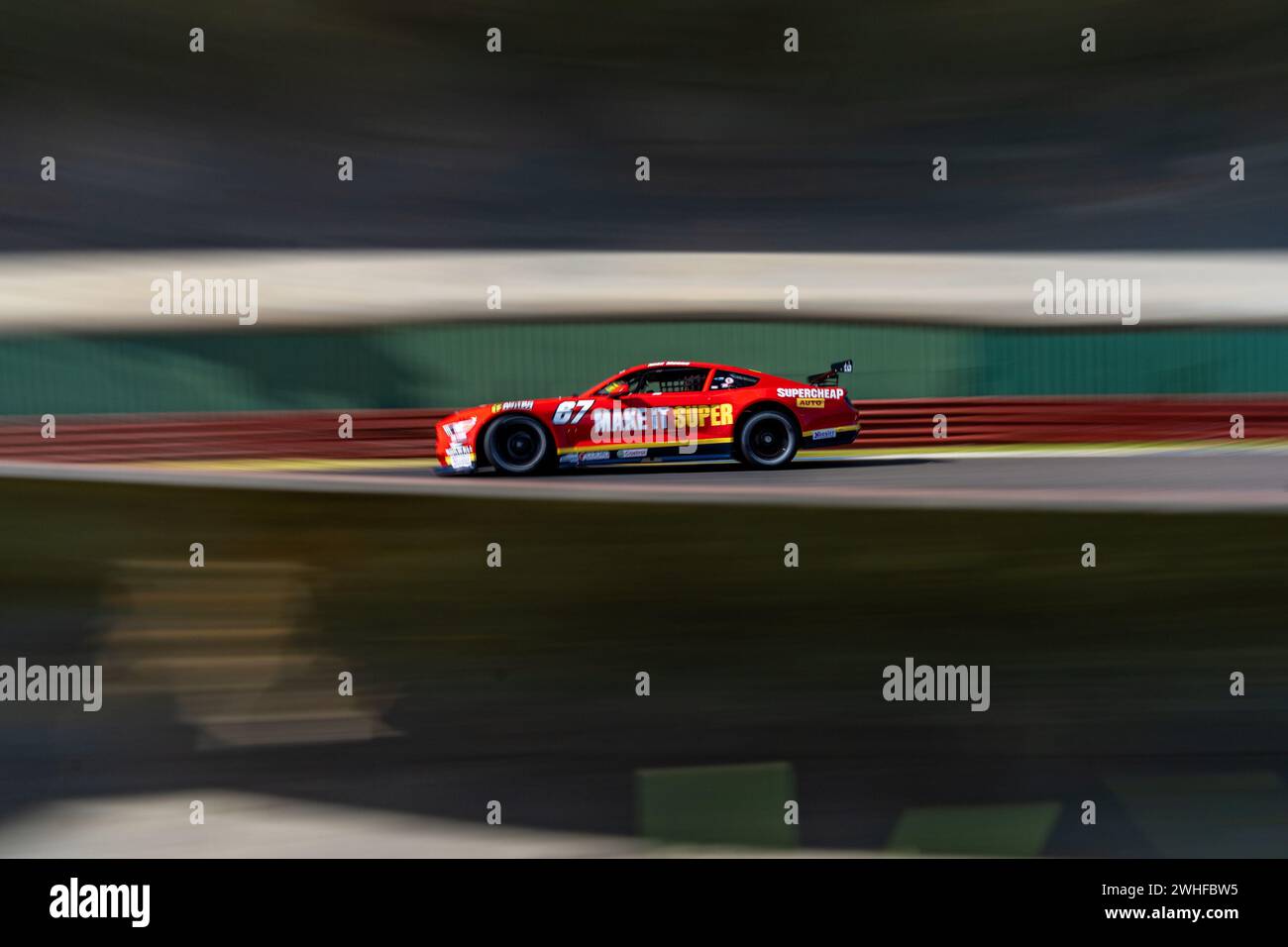 Sandown Park, Australia. 10 February, 2024. Nash Morris (#67) turns into Turn 4 during Qualifying for the 2024 Trico Trans Am Series on Saturday at the Shannon’s Speed Series Race Sandown Credit: James Forrester/Alamy Live News Stock Photo
