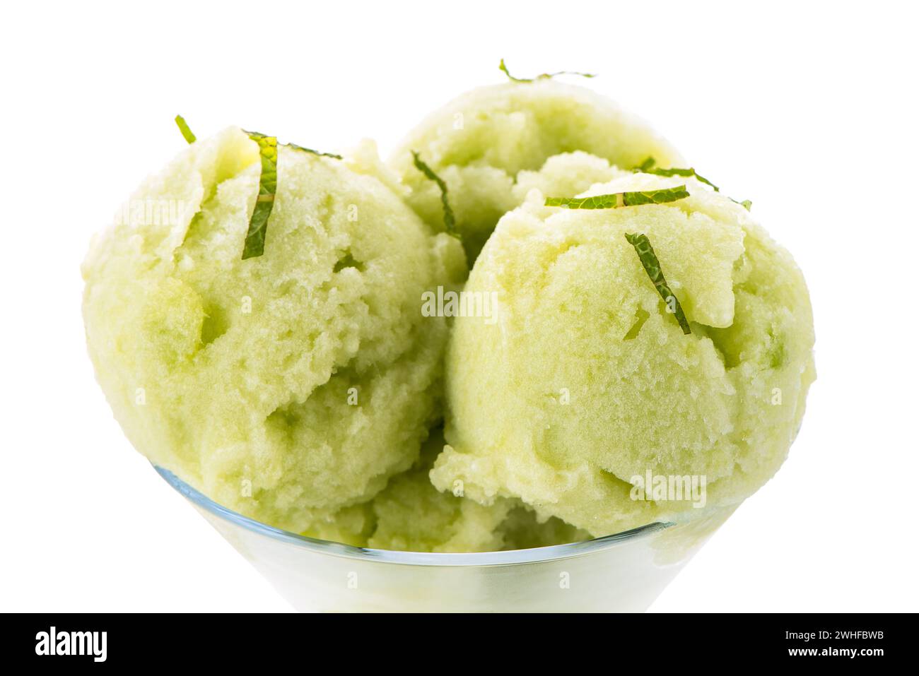 Melon flavored ice-cream Stock Photo