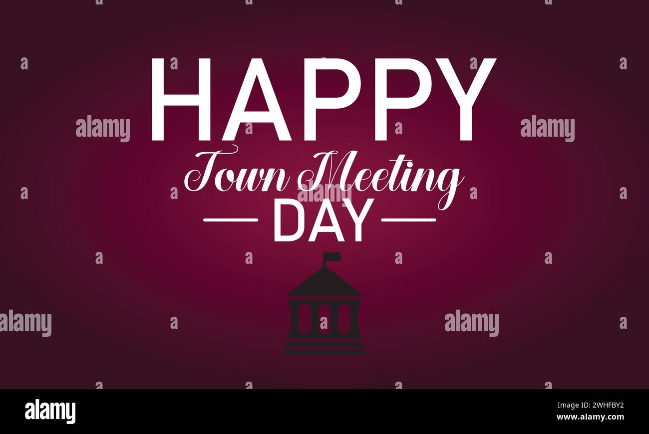 Happy Cosmic Town Meeting Day Beautiful Text Design Stock Vector