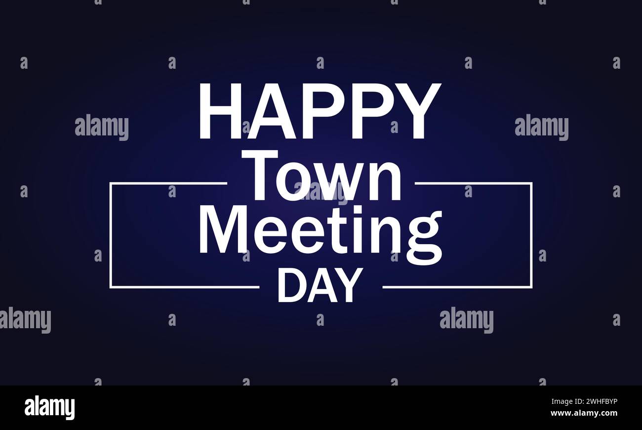 Happy Cosmic Town Meeting Day Beautiful Text Design Stock Vector
