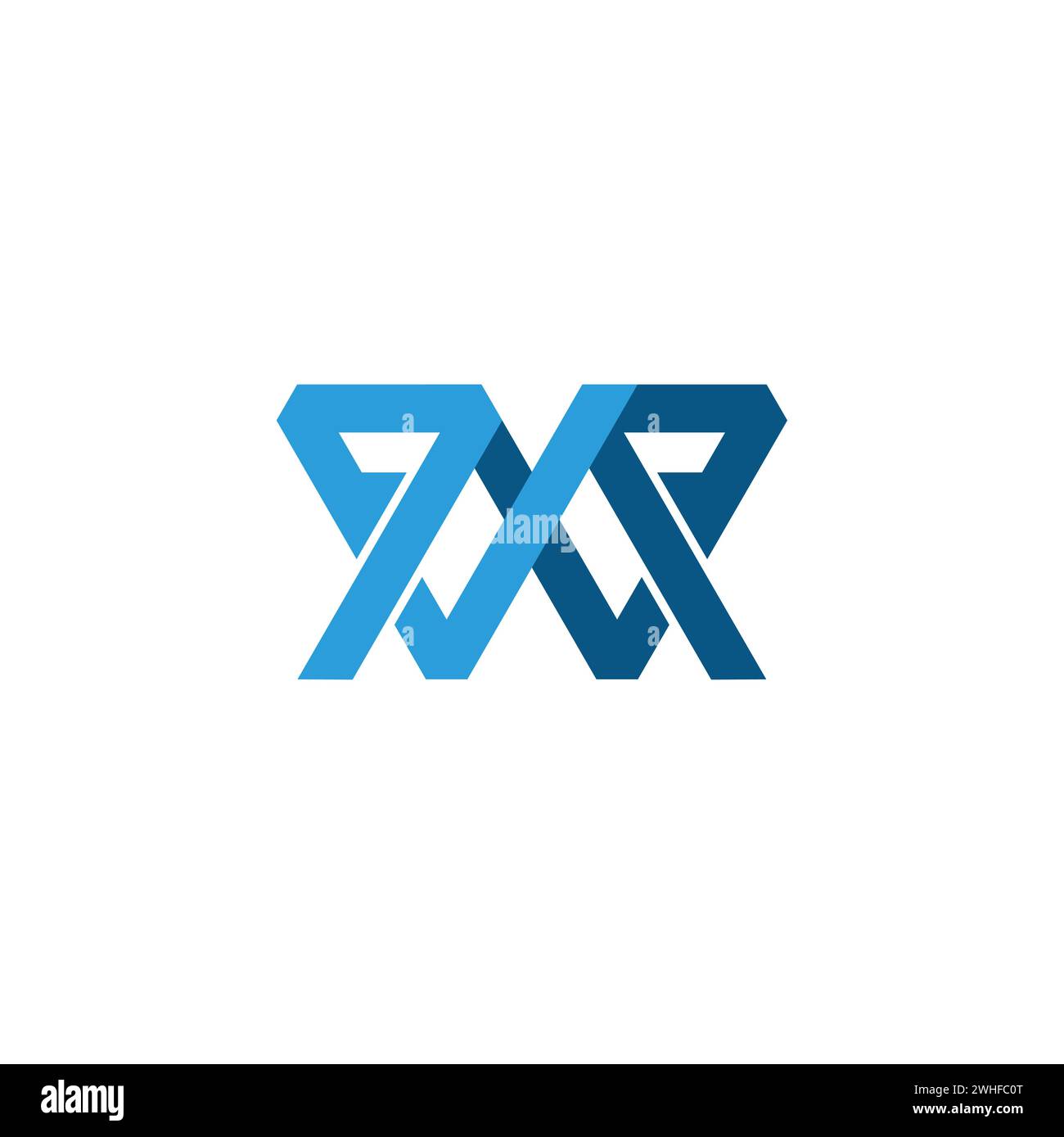 letter w colorful geometric line logo vector Stock Vector