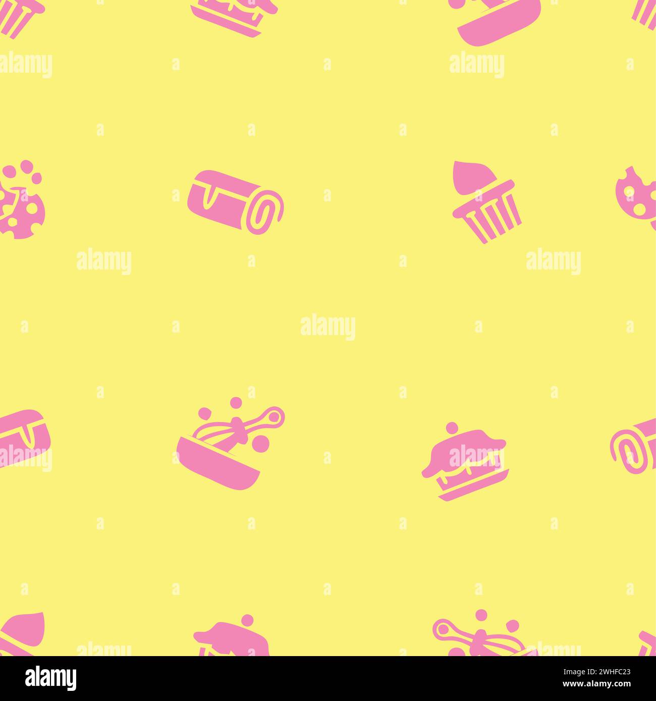 cakes sweet ice cream purple seamless pattern vector Stock Vector