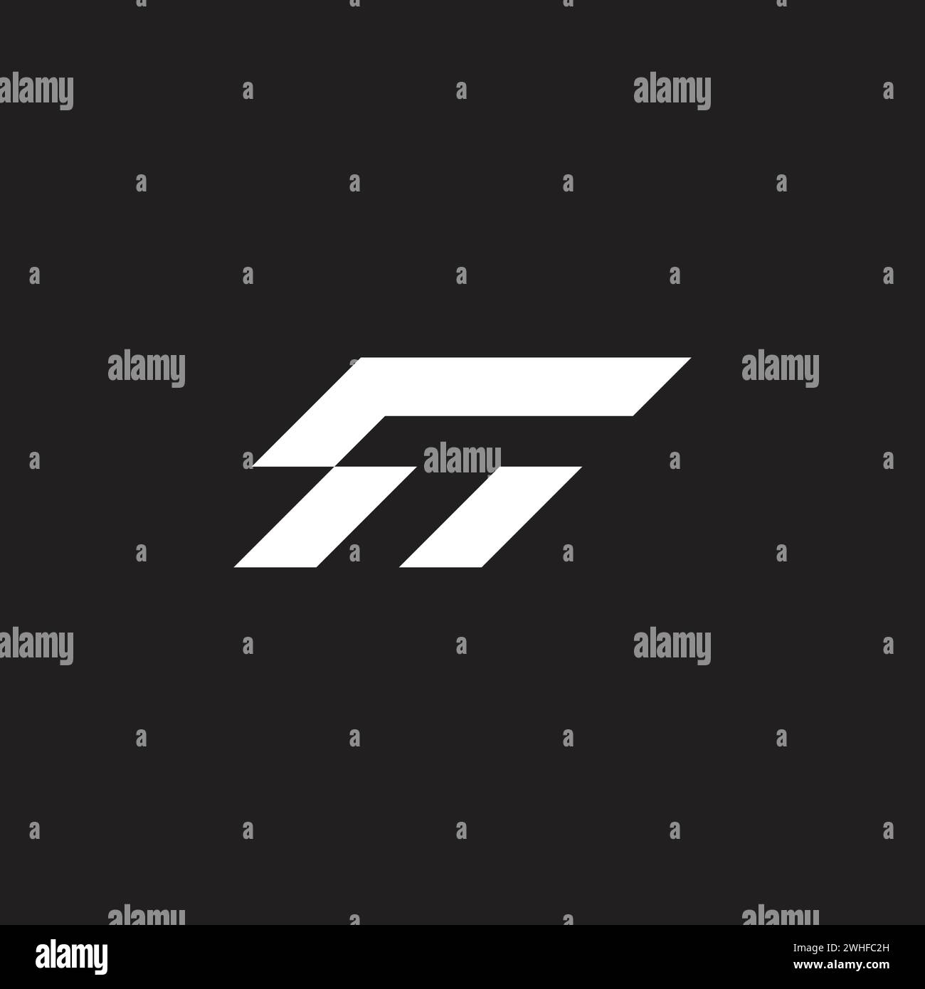 letter ct negative space geometric logo vector Stock Vector