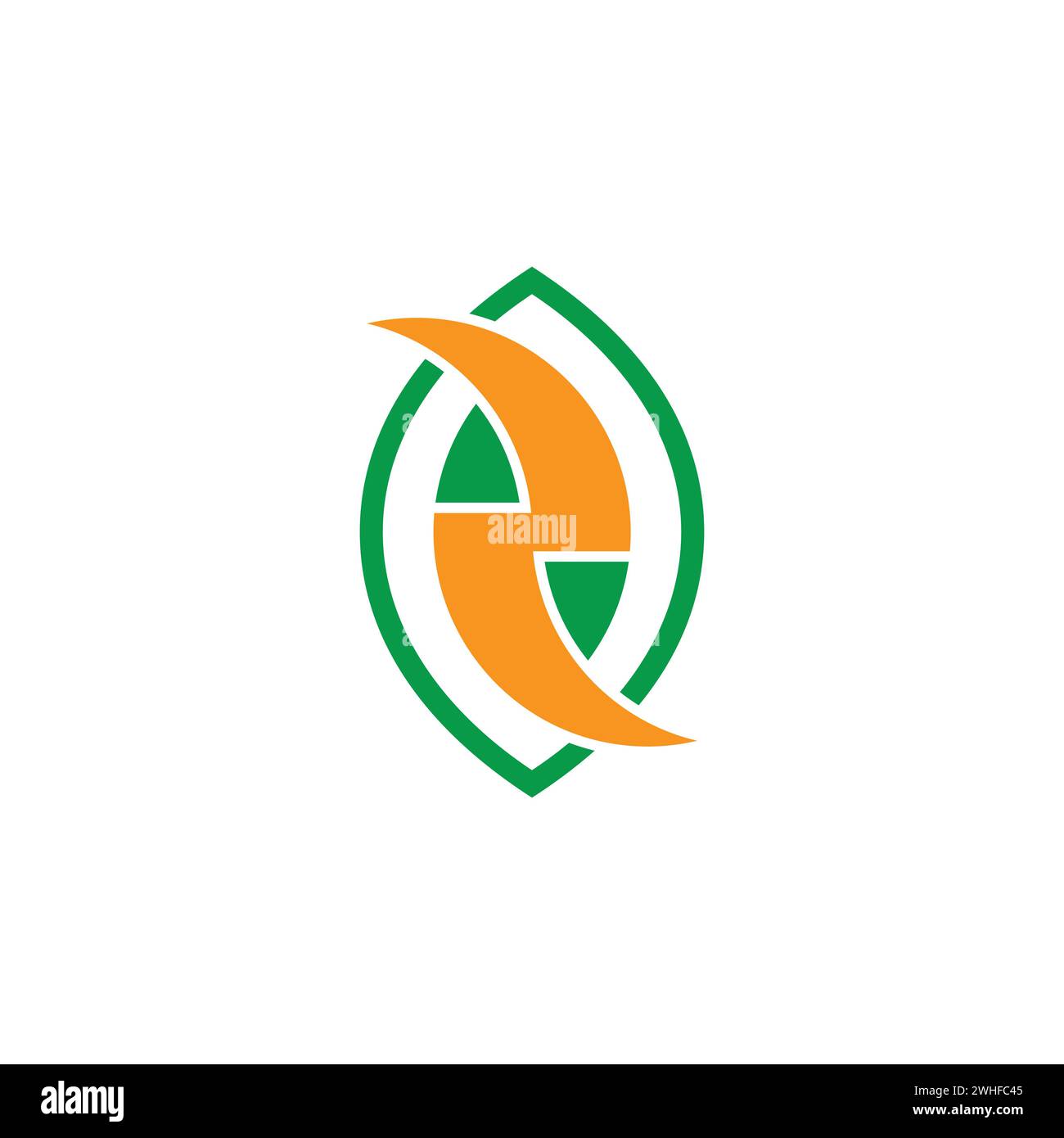 green leaf e eco organic power energy symbol logo vector Stock Vector