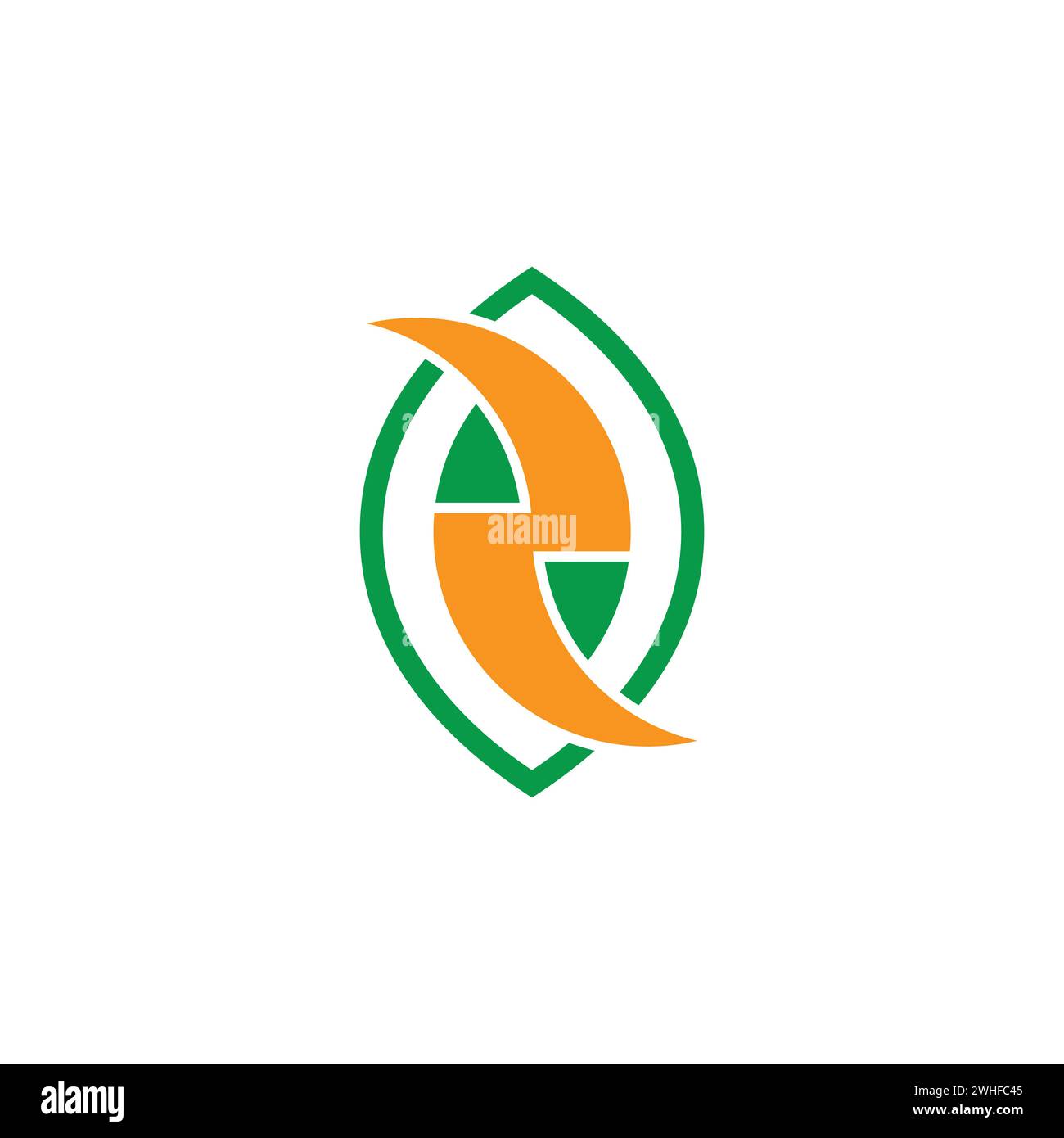green leaf e eco organic power energy symbol logo vector Stock Vector ...