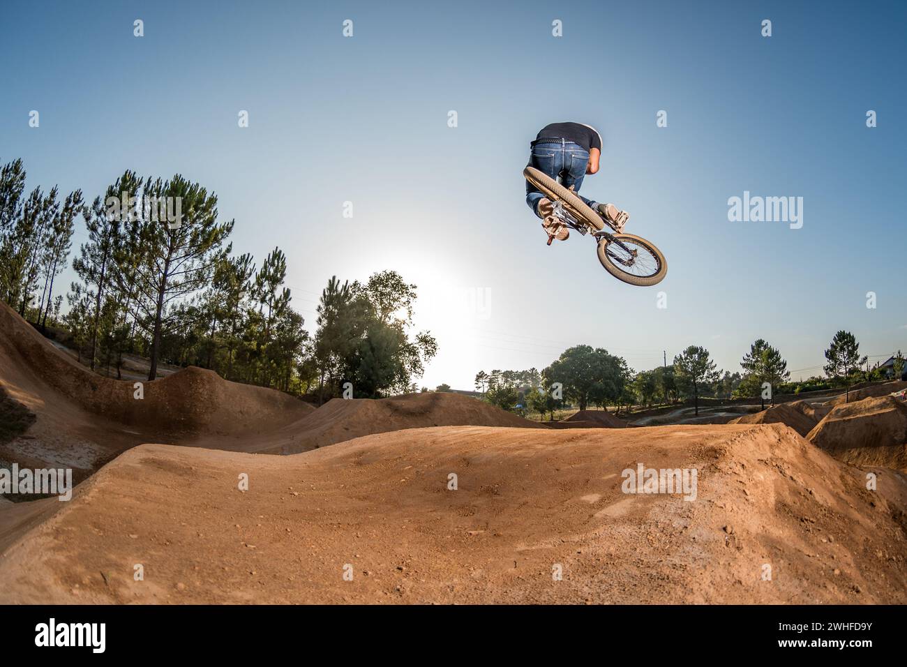 BMX Bike Stunt Table Top Stock Photo
