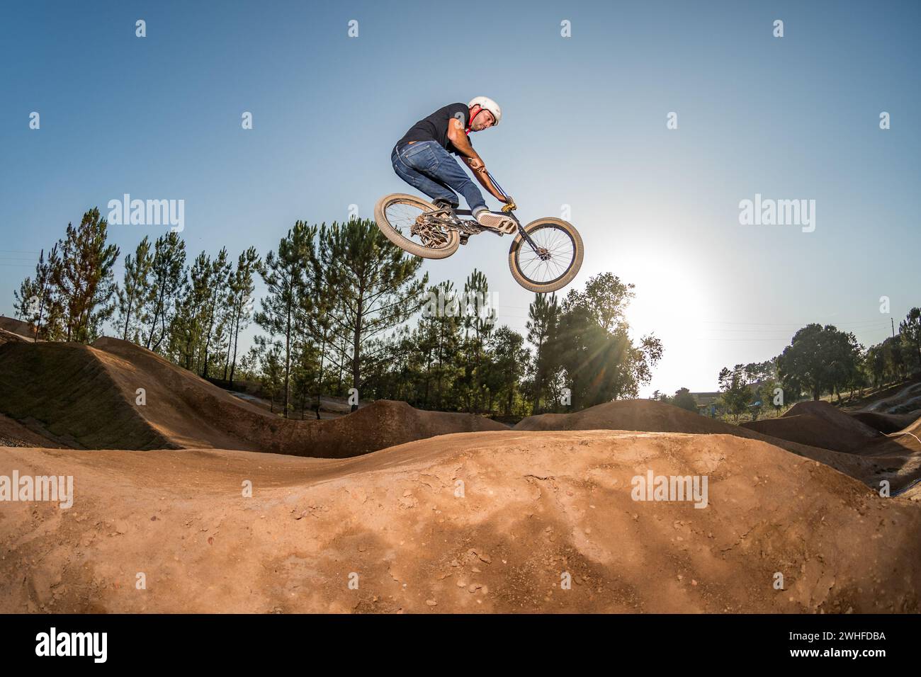 BMX Bike Stunt Table Top Stock Photo