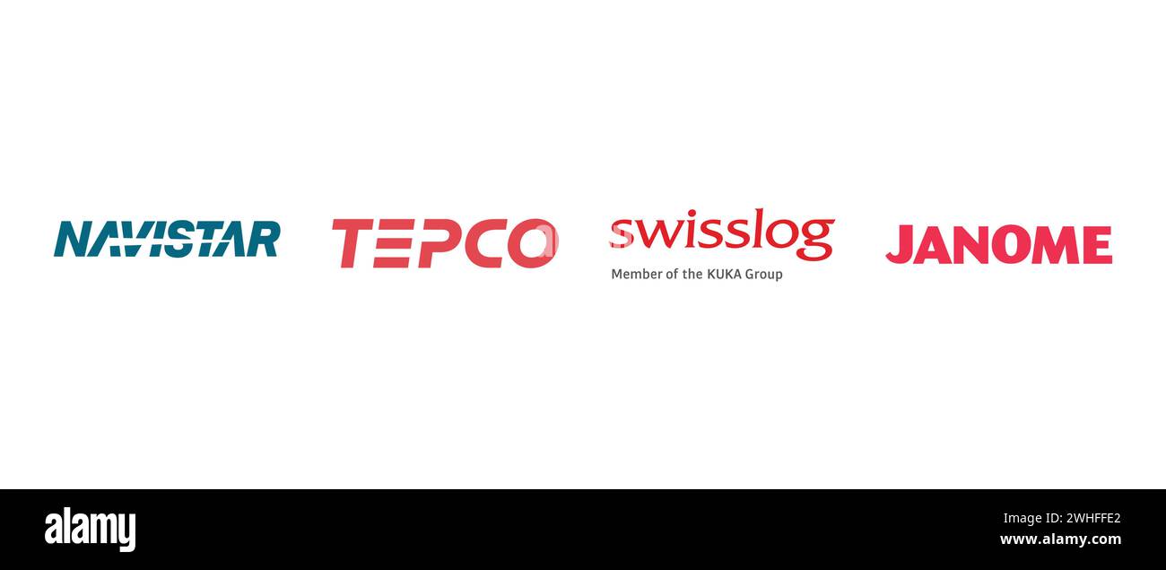 Swisslog, Janome, TEPCO, Navistar International. Vector illustration
