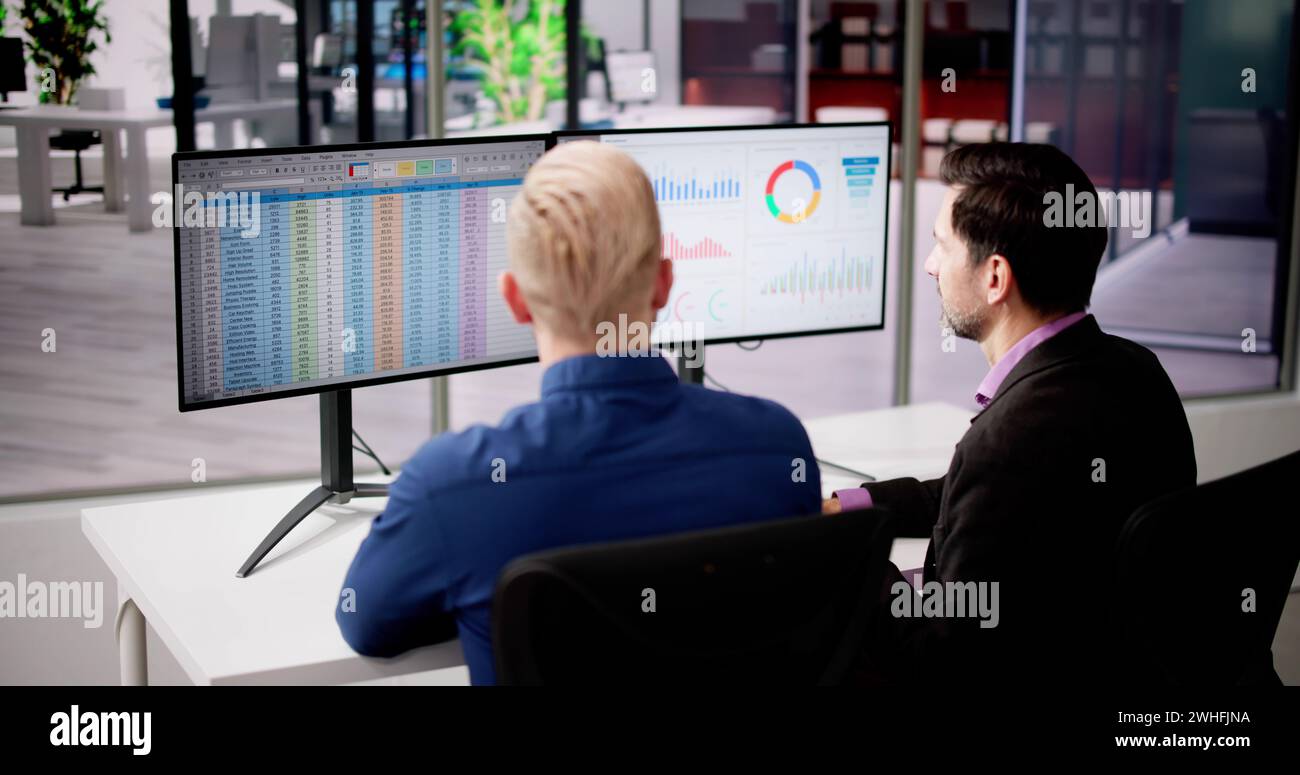 Data Analyst Using Data Analytics KPI Dashboard Stock Photo