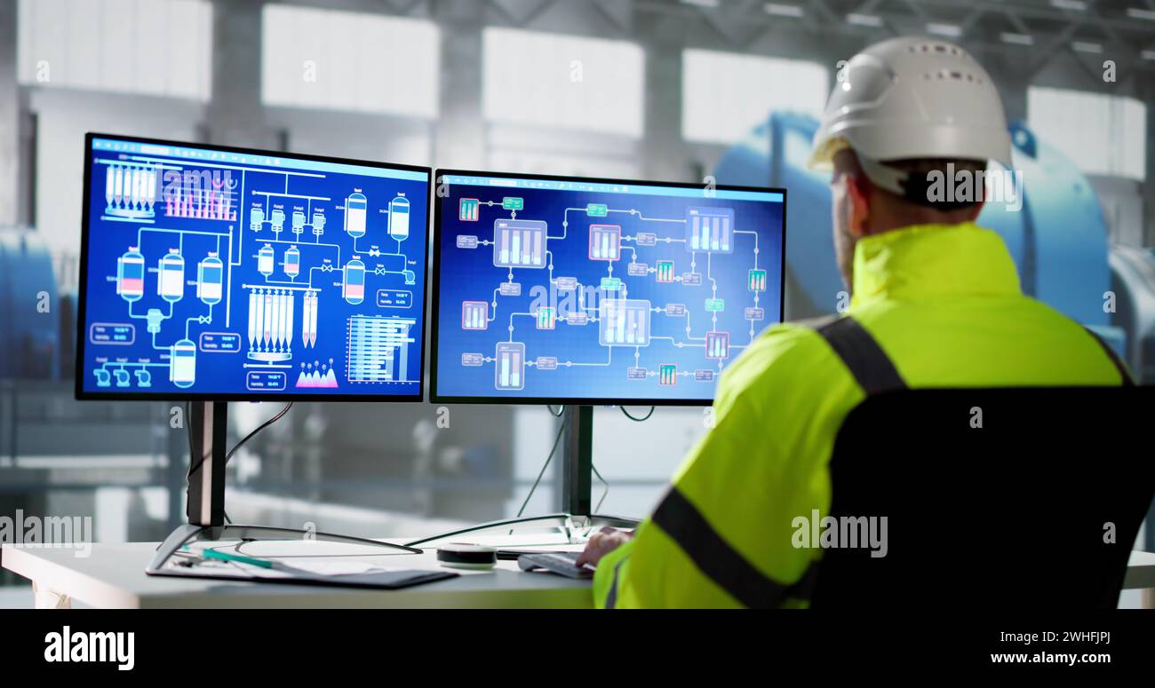 Man Working In Power Plant Electricity Generation Stock Photo - Alamy