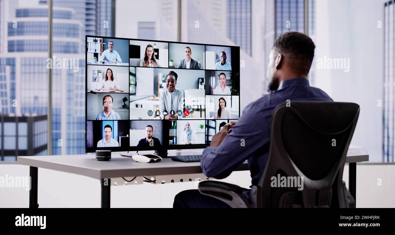 Video Conference Work Webinar Online At Home Stock Photo