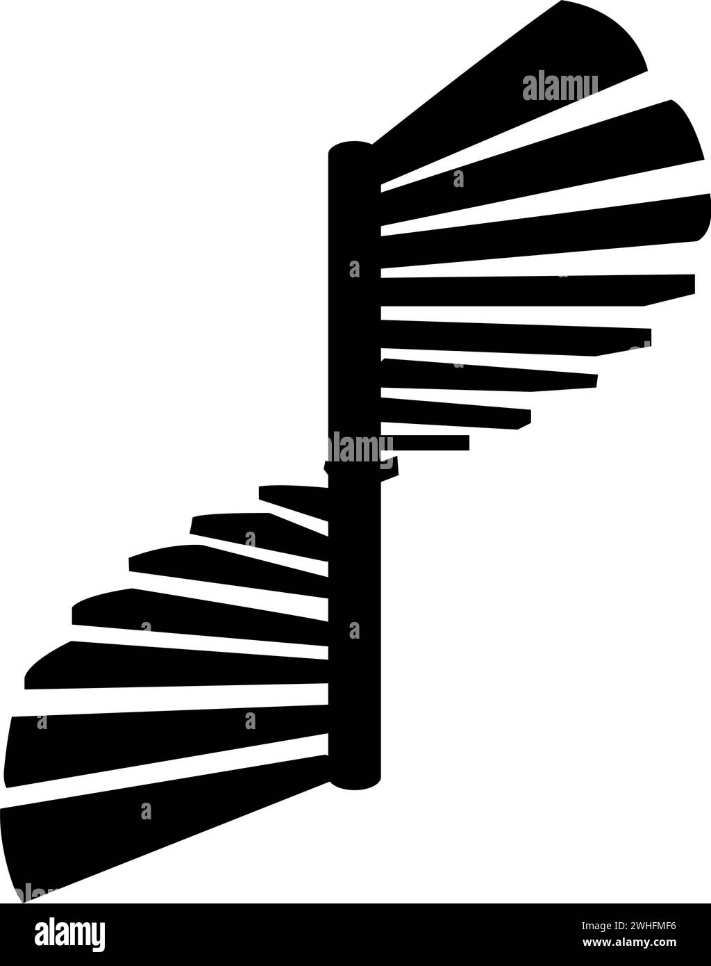 Spiral staircase circular stairs icon black color vector illustration image flat style simple Stock Vector