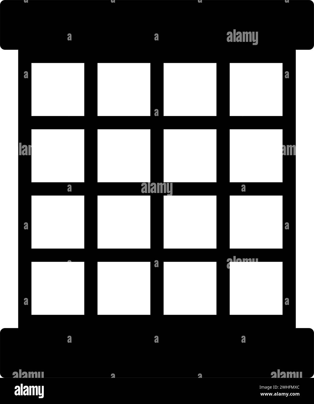 Prisoner window grid grate prison jail concept icon black color vector illustration image flat style simple Stock Vector