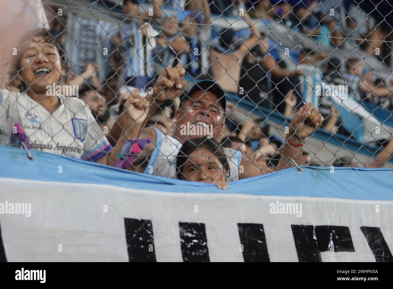 Avellaneda, Argentina, 9, February, 2024. Racing Club fans during the match between Racing Club vs San Lorenzo de Almagro. Credit: Fabideciria/Alamy Live News Stock Photo