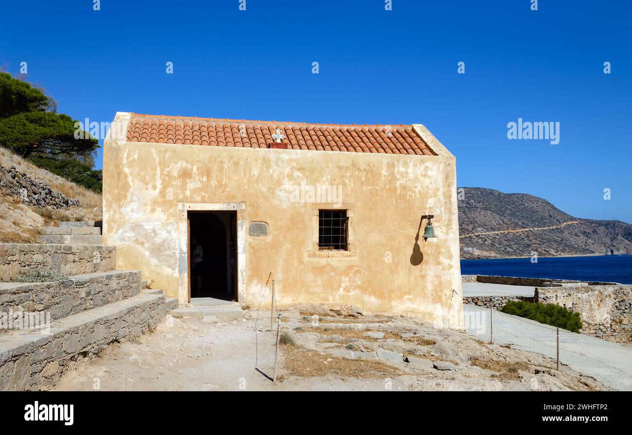 Orthodox Church On Spinalonga Island Stock Photo Alamy