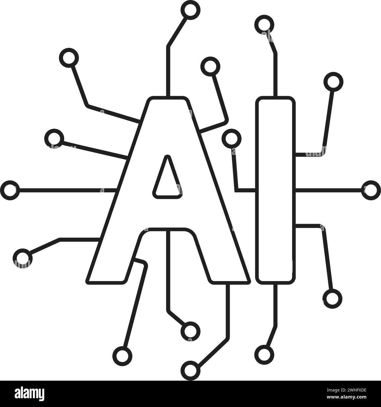 artificial intelligence AI icon vector illustration design Stock Vector