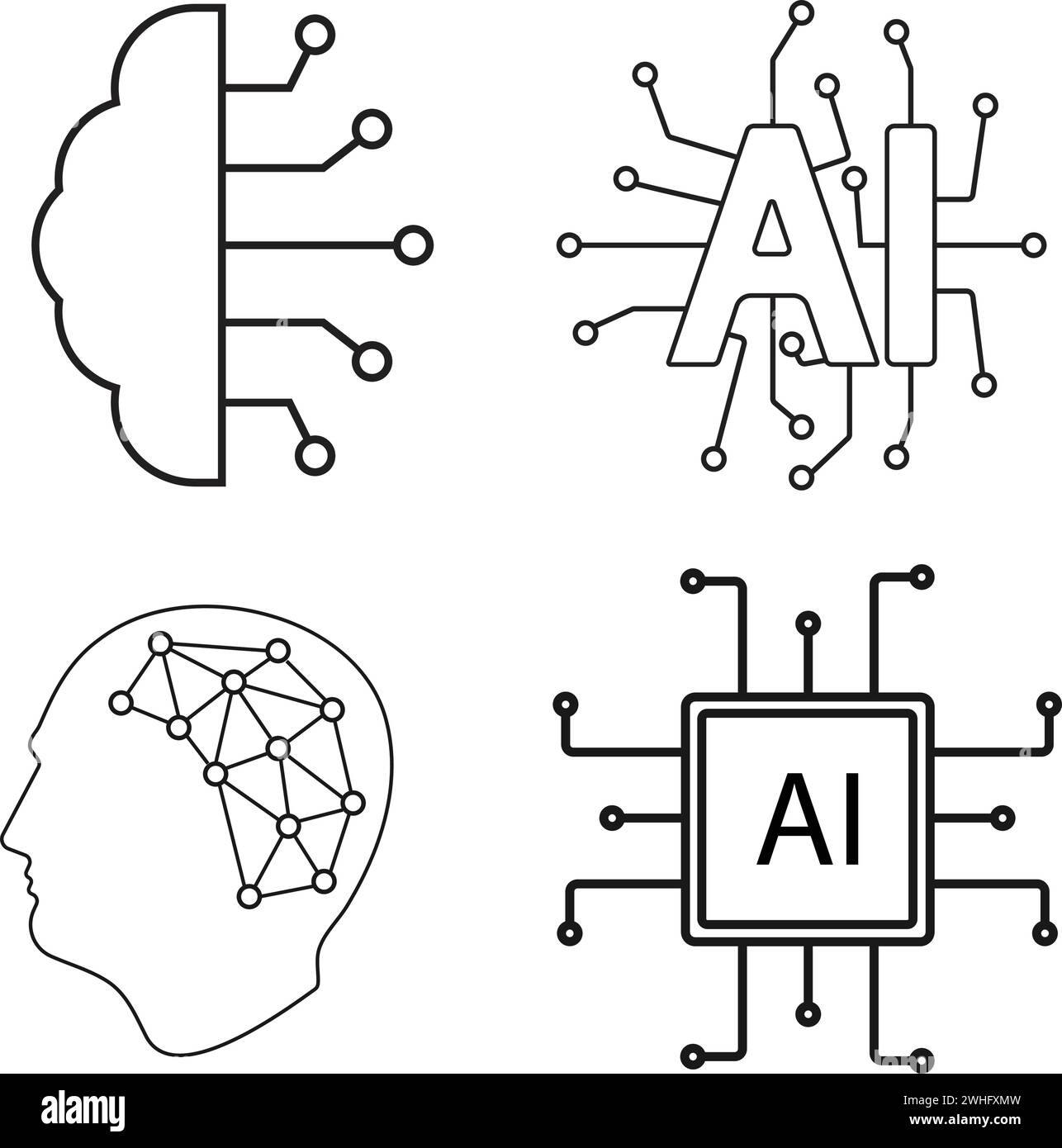 artificial intelligence AI icon vector illustration design Stock Vector ...