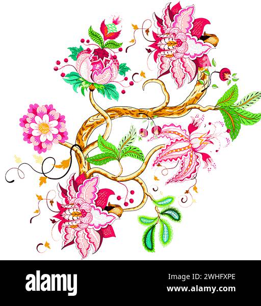 Textile digital beautiful motif design motif pattern abstract multi baroque artwork colorful for women clothing, digital print motif Stock Vector