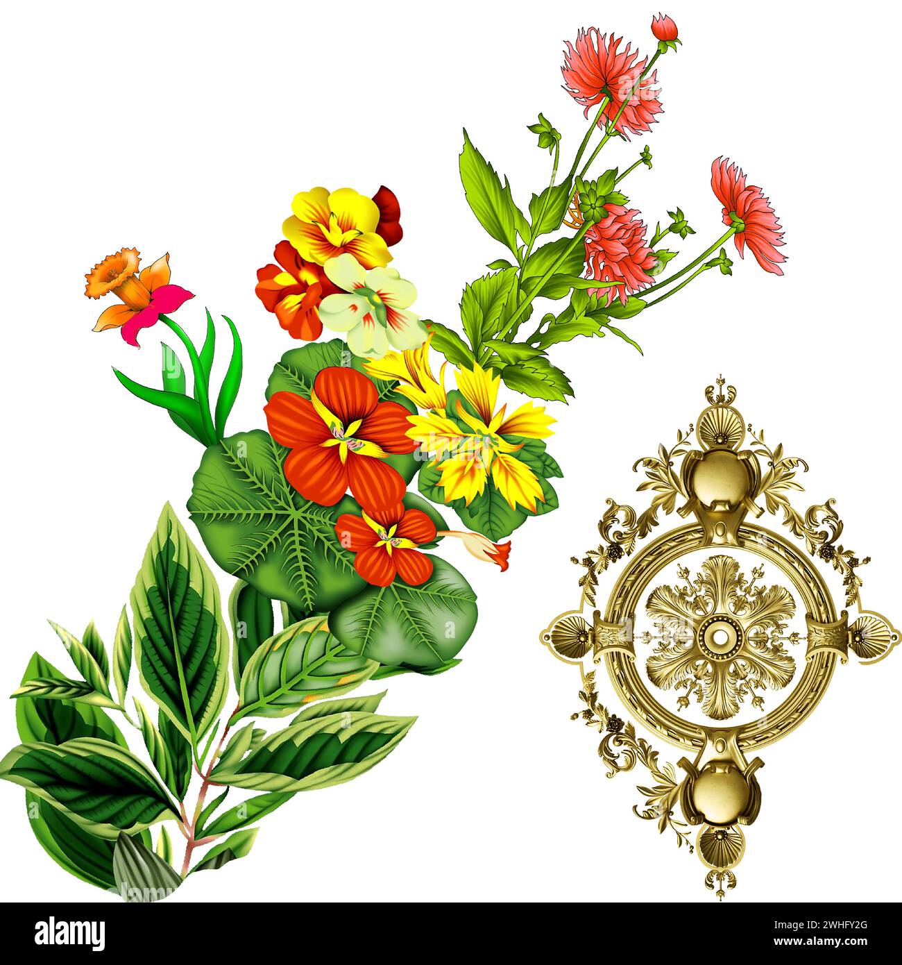 beautiful motif design in textile digital in beautiful color motif design Stock Vector