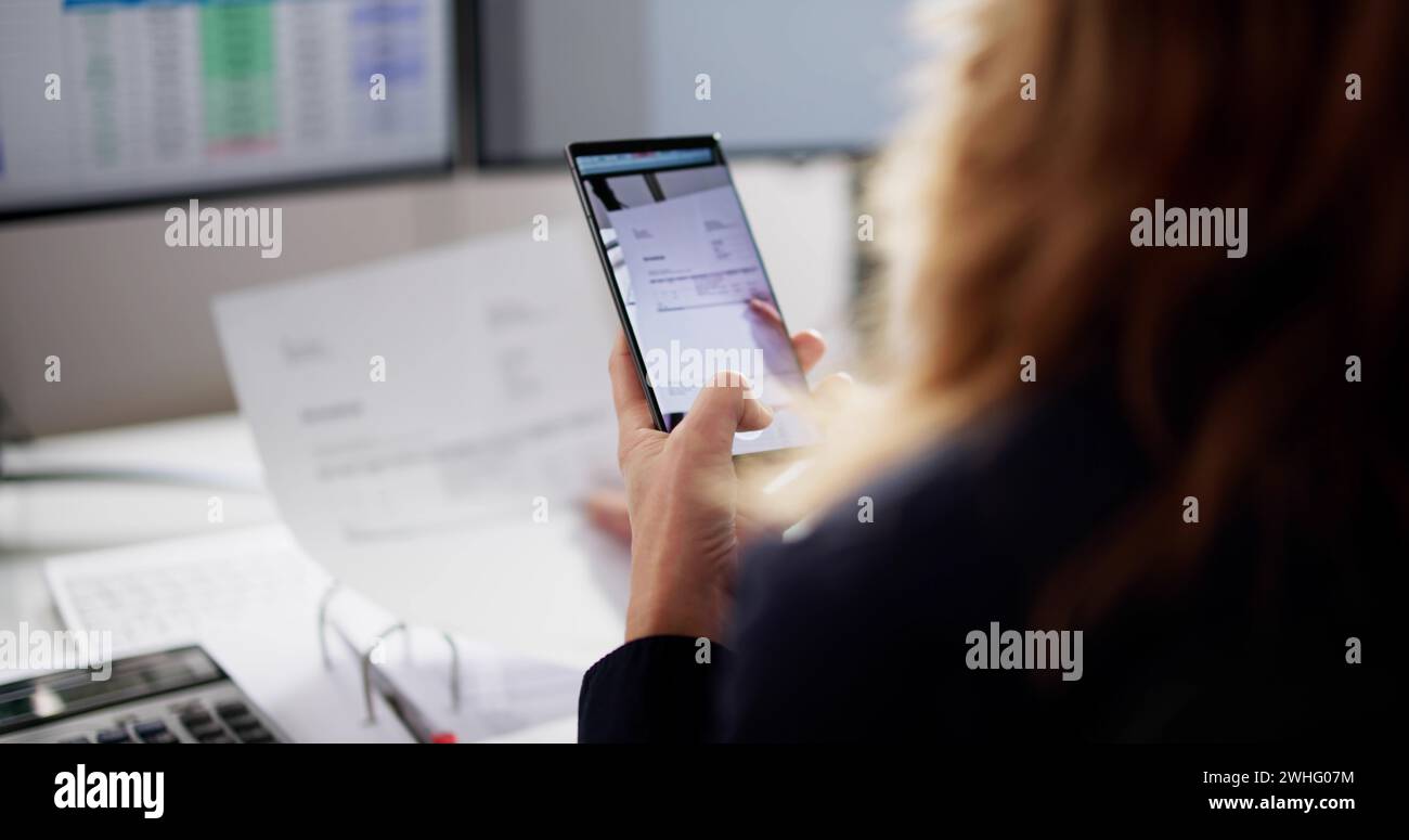 OCR Recognition Taking Photo Using Mobile Phone Stock Photo - Alamy