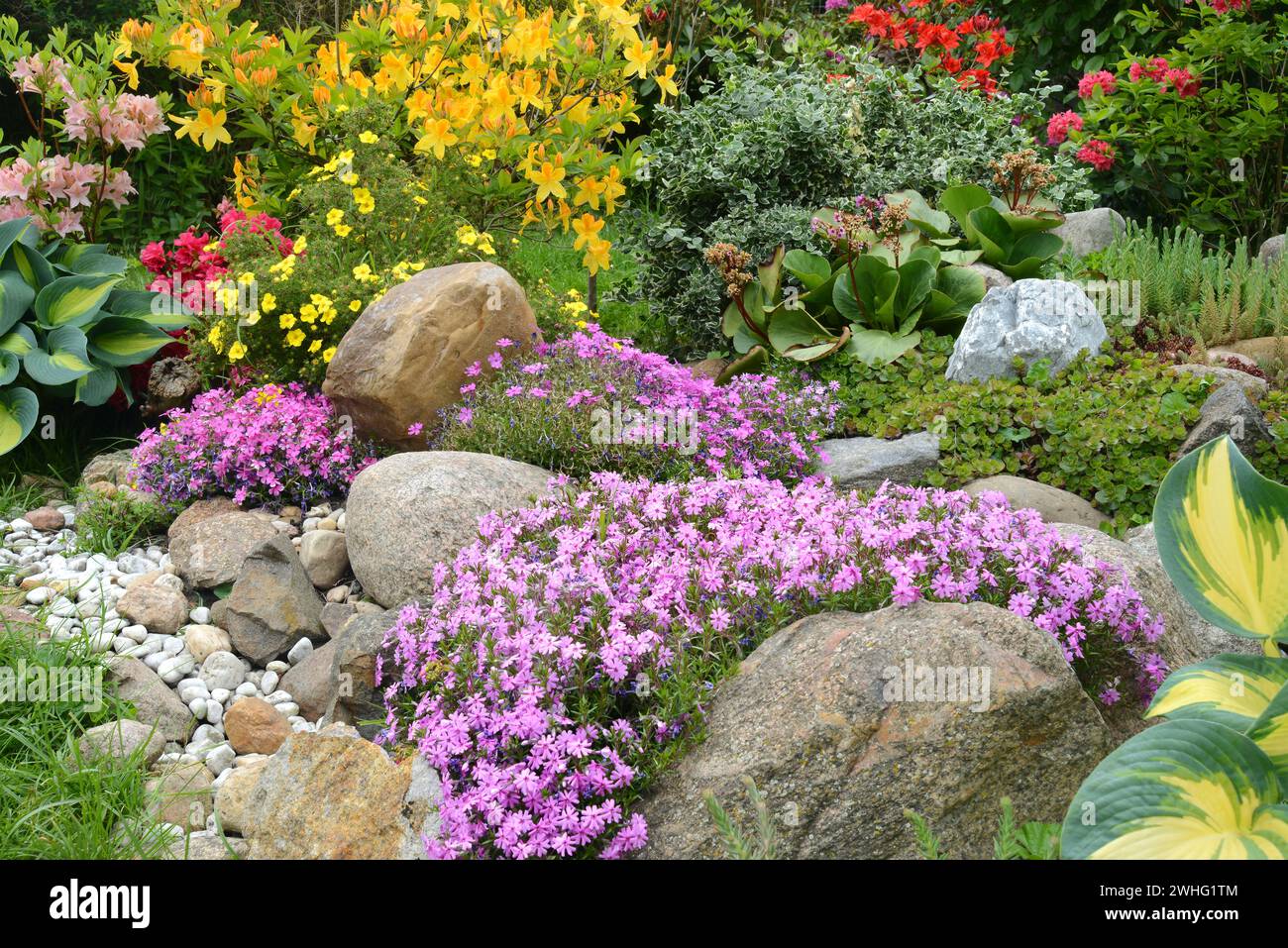 Rockery garden Stock Photo