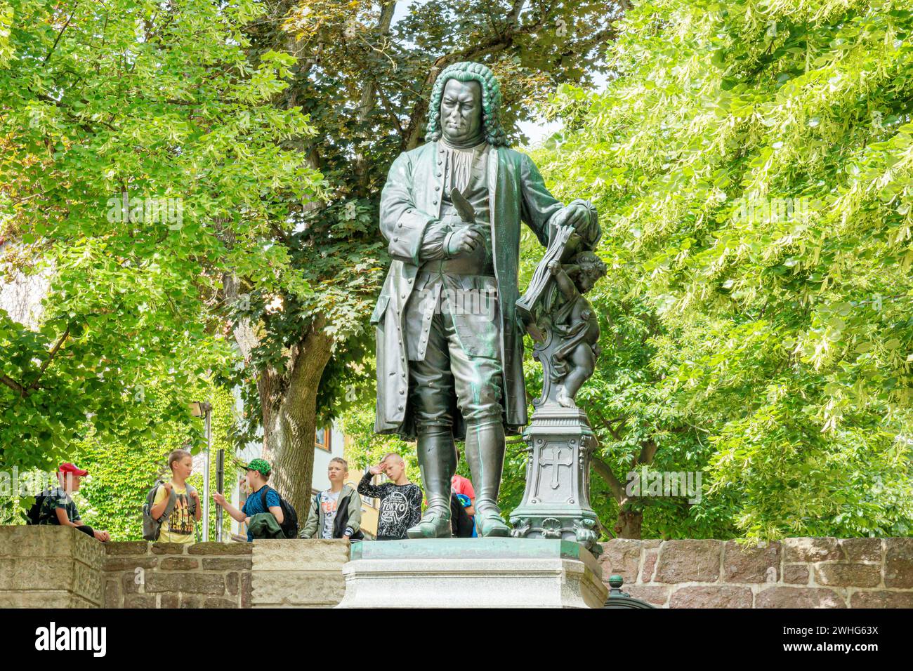 Johann Sebastian Bach, statue, birthplace Eisenach, Thuringia Stock Photo