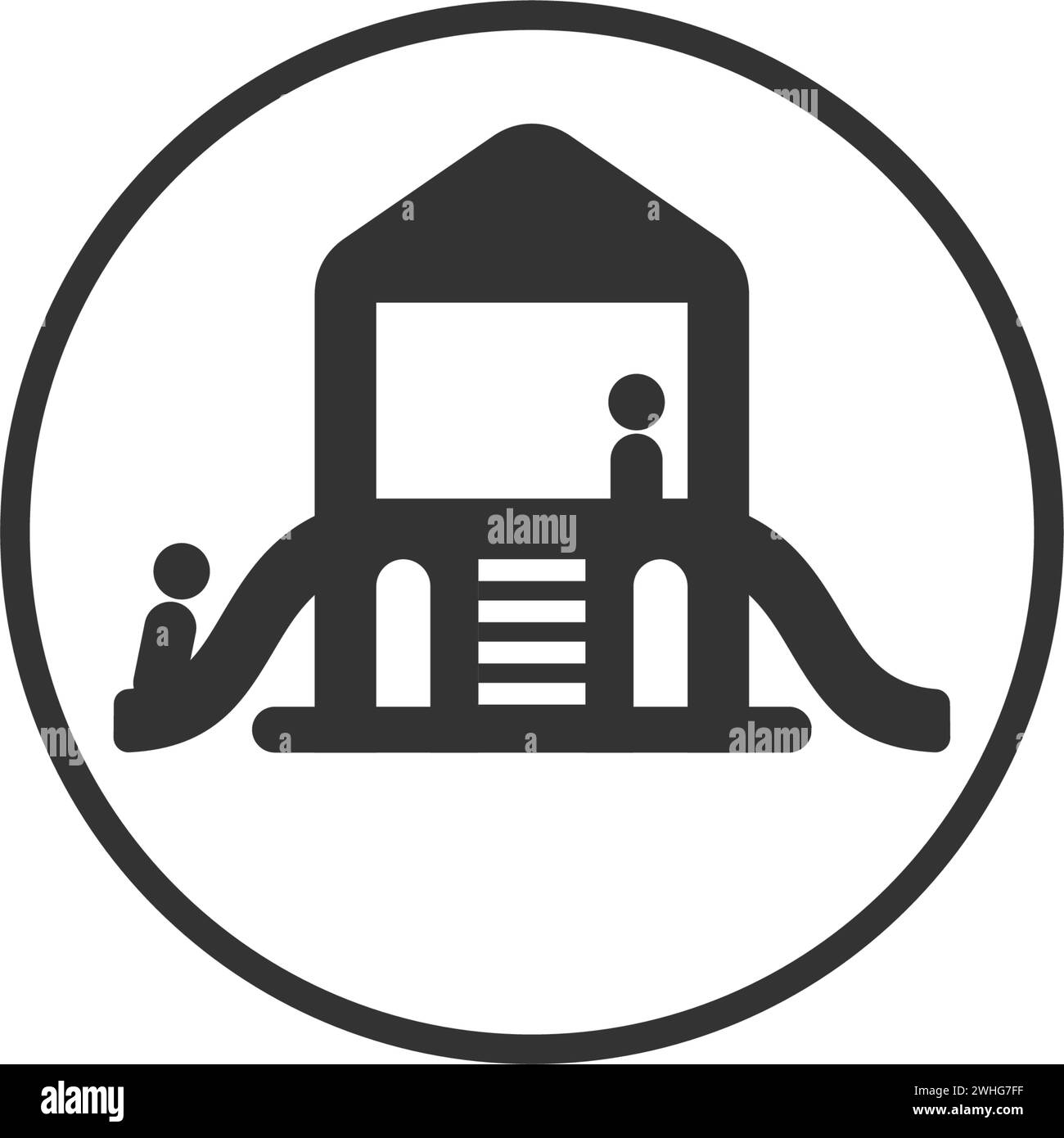 Simple icon for public facilities, housing, hotels, and tourist