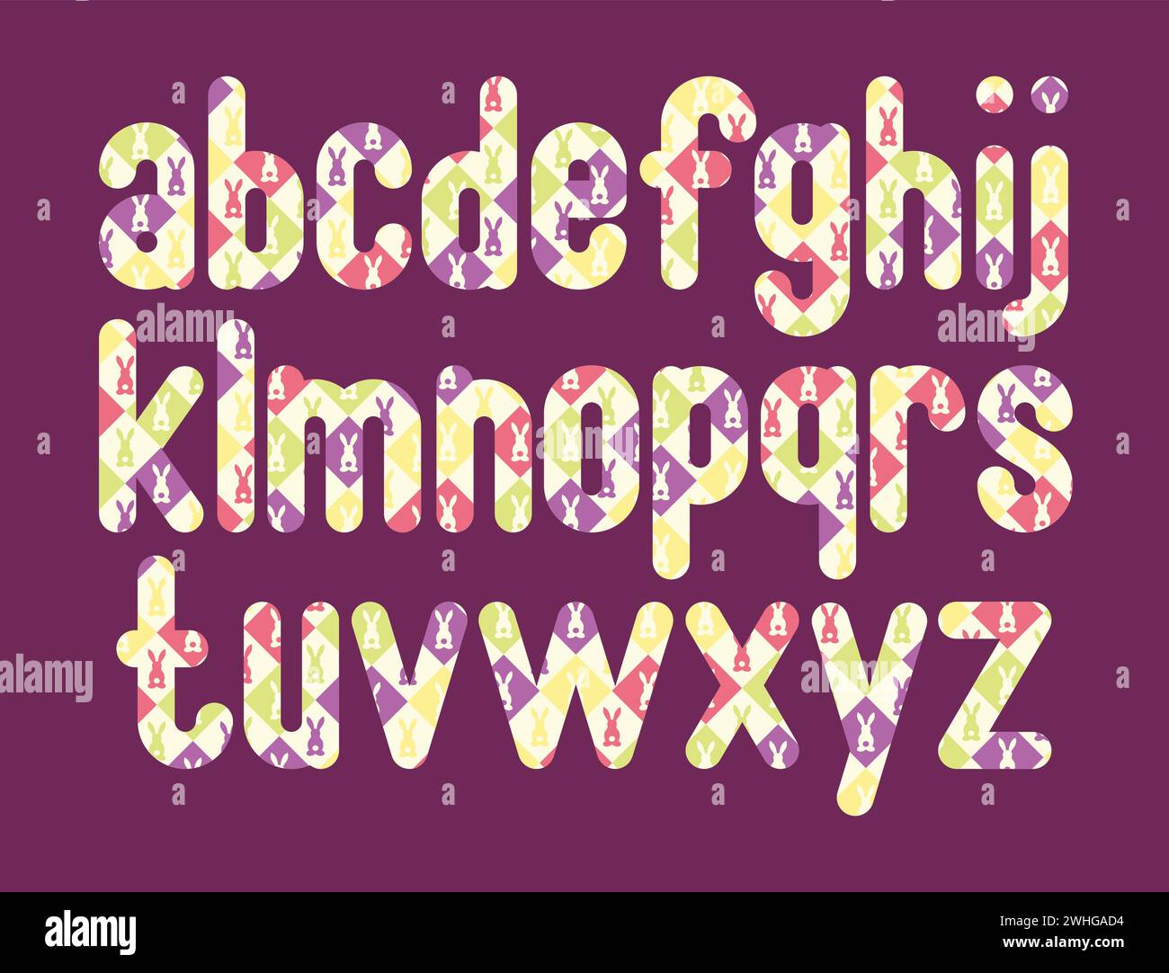 Versatile Collection of Bunny Alphabet Letters for Various Uses Stock ...