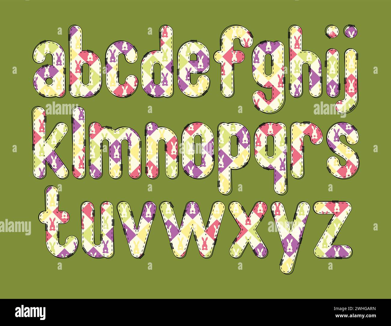 Versatile Collection of Bunny Alphabet Letters for Various Uses Stock ...