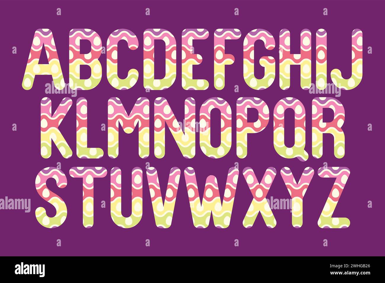 Versatile Collection of Easter Eggs Alphabet Letters for Various Uses Stock Vector