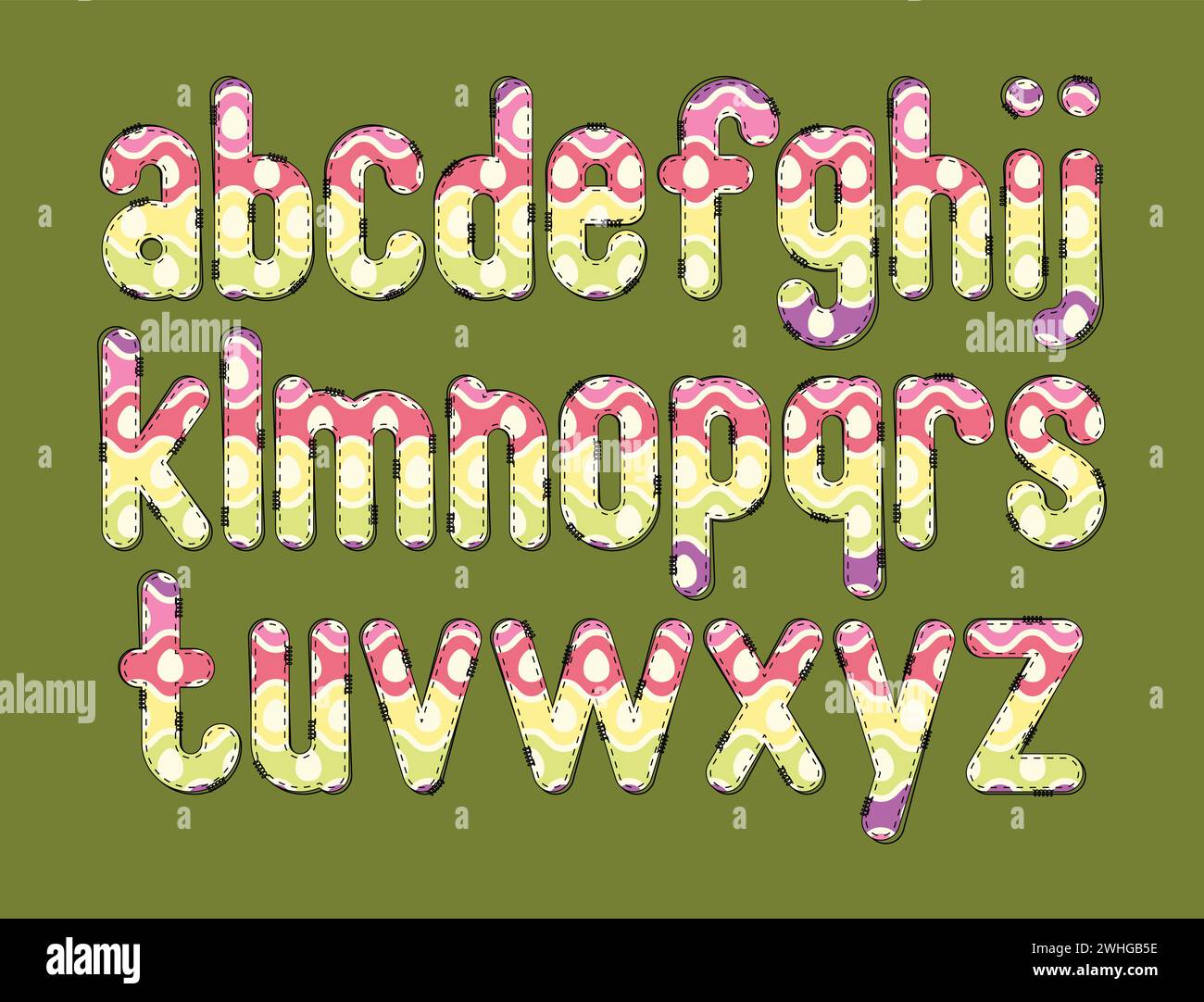 Versatile Collection of Easter Eggs Alphabet Letters for Various Uses Stock Vector