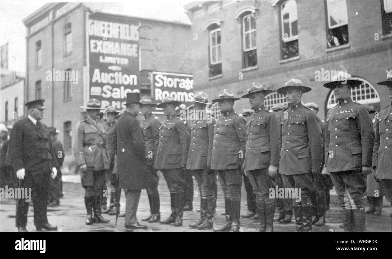 The Governor General inspects the Alberta Provincial Police Stock Photo