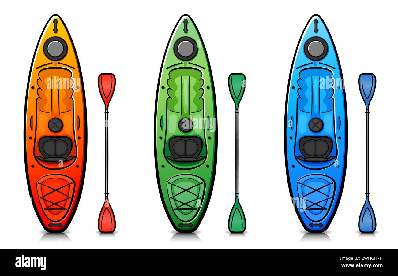 Illustration of canoe cartoon on white background Stock Vector Image