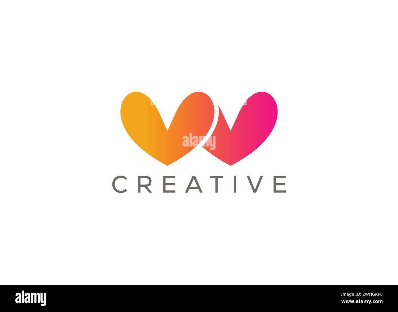 Letter w love logo hi-res stock photography and images - Alamy