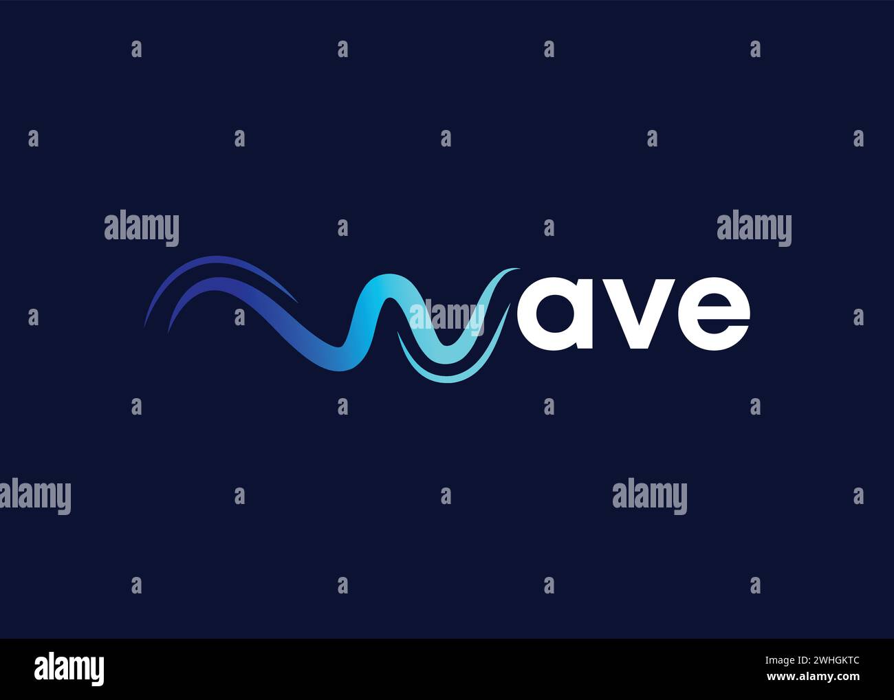 Minimalist letter W Ocean wave logo design vector template Stock Vector ...