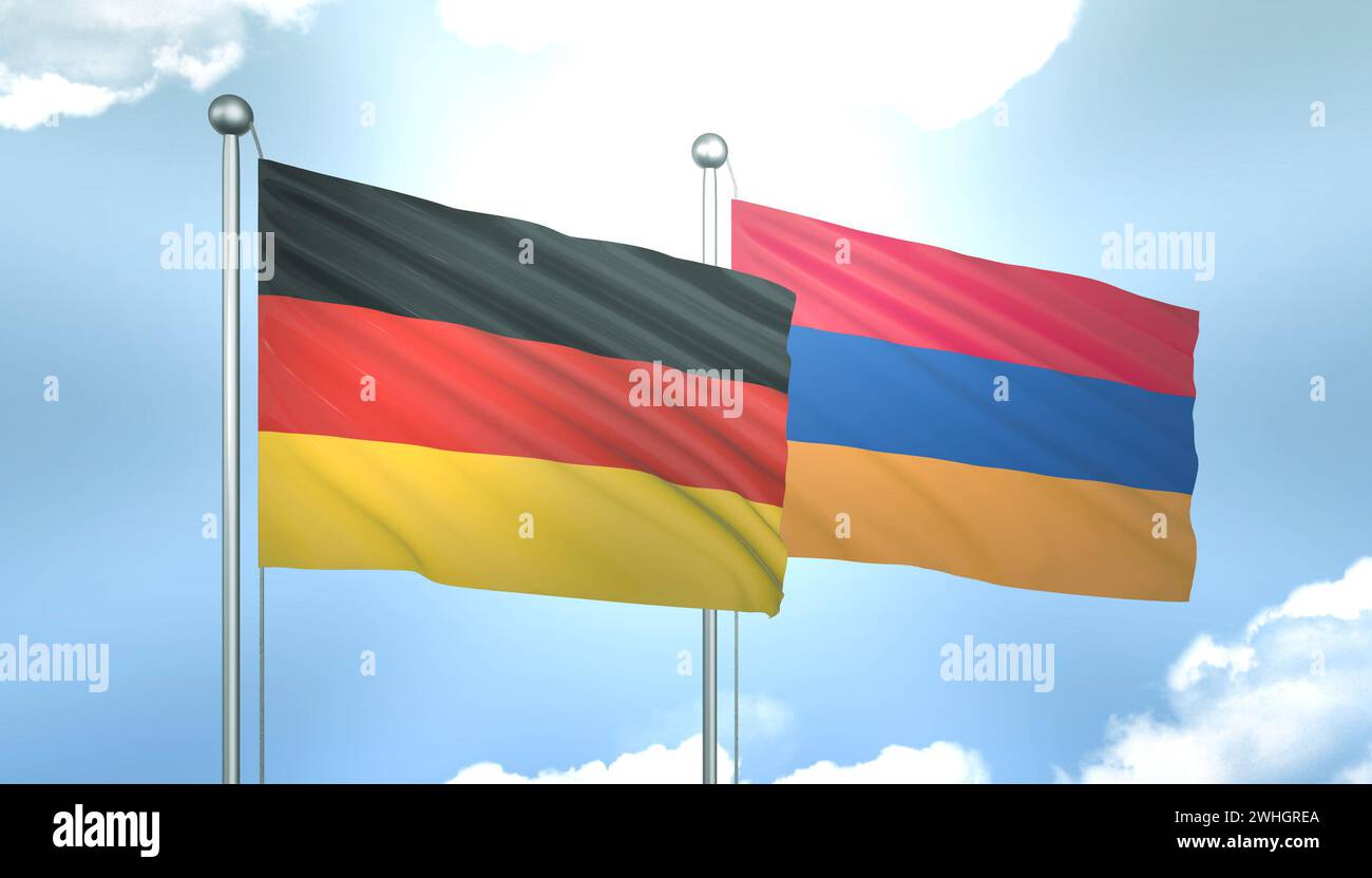 Armenia map waving flag hi-res stock photography and images - Alamy