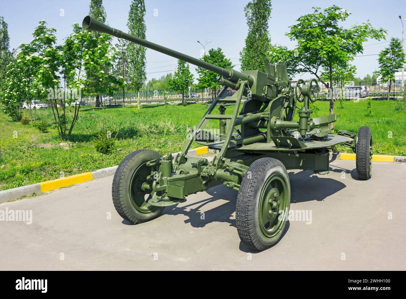 Soviet automatic anti-aircraft gun 61-K. Exhibition in N.Novgorod. Russia Stock Photo
