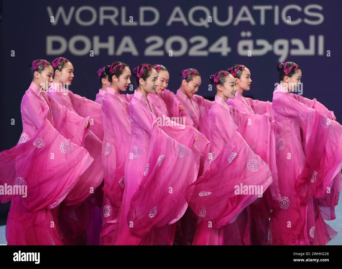 Doha, Qatar. 10th Feb, 2024. Athletes of China perform during the gala