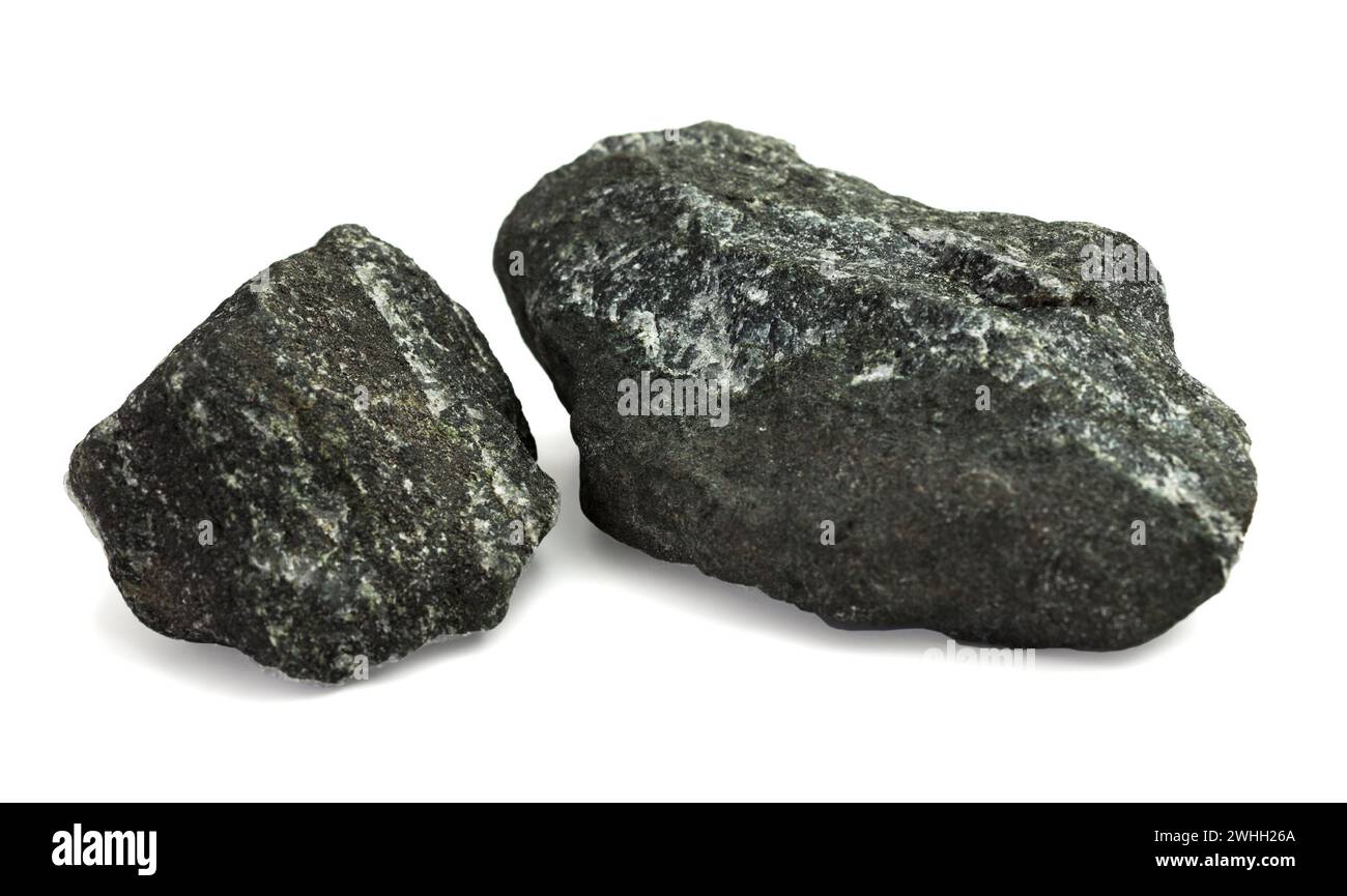 Two pieces iron ore with, found on the Kola Peninsula in Russia Stock Photo