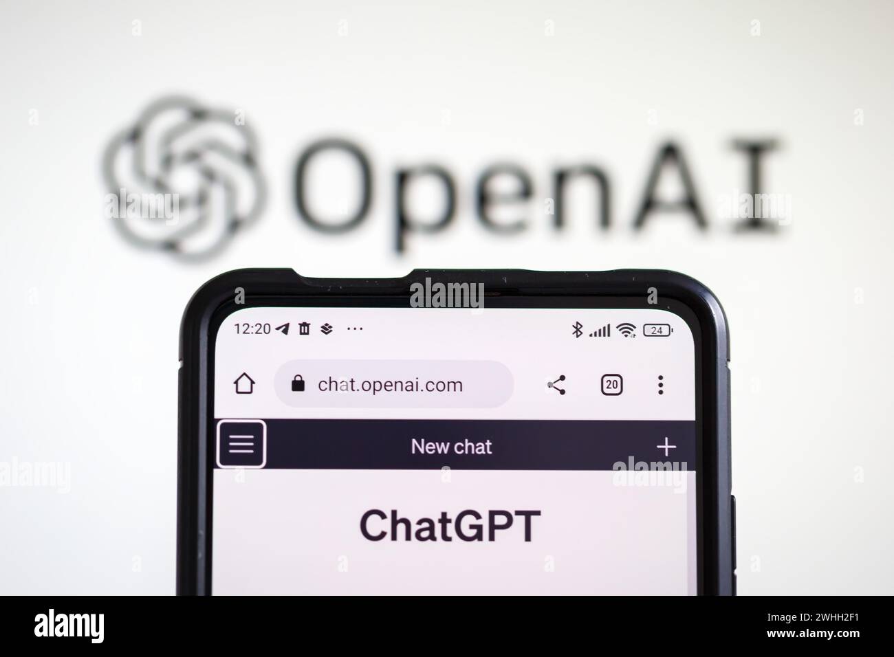 ChatGPT artificial intelligence AI Chat GPT artificial intelligence AI with logo from OpenAI in Stuttgart, Germany Stock Photo