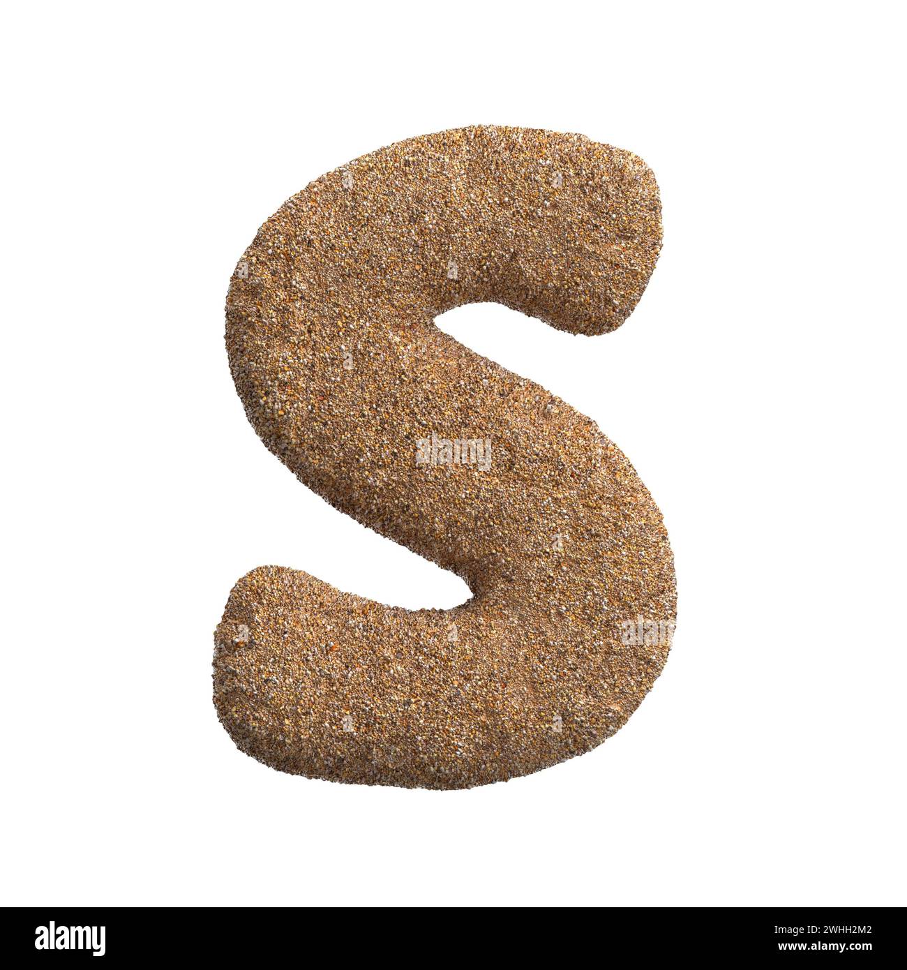 Sand letter S - Uppercase 3d beach font - Holidays, travel or ocean concepts Stock Photo