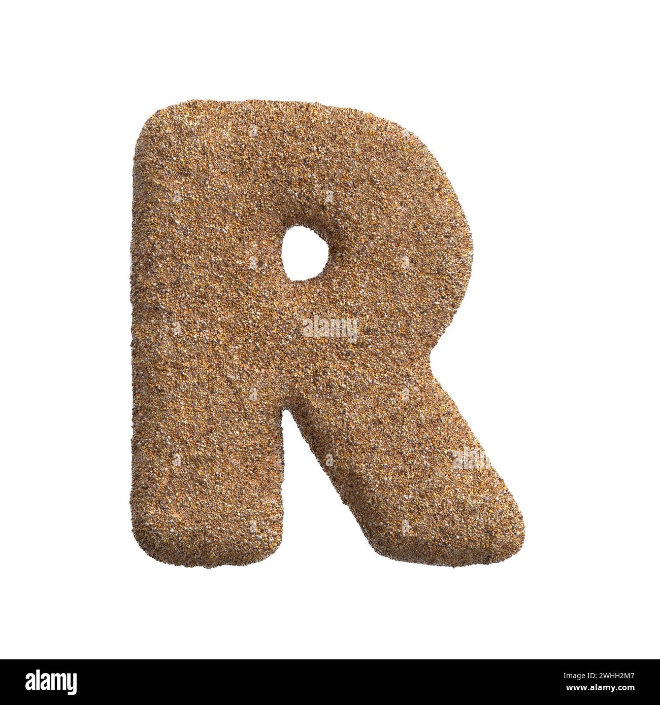 Sand letter R - Uppercase 3d beach font - Holidays, travel or ocean concepts Stock Photo